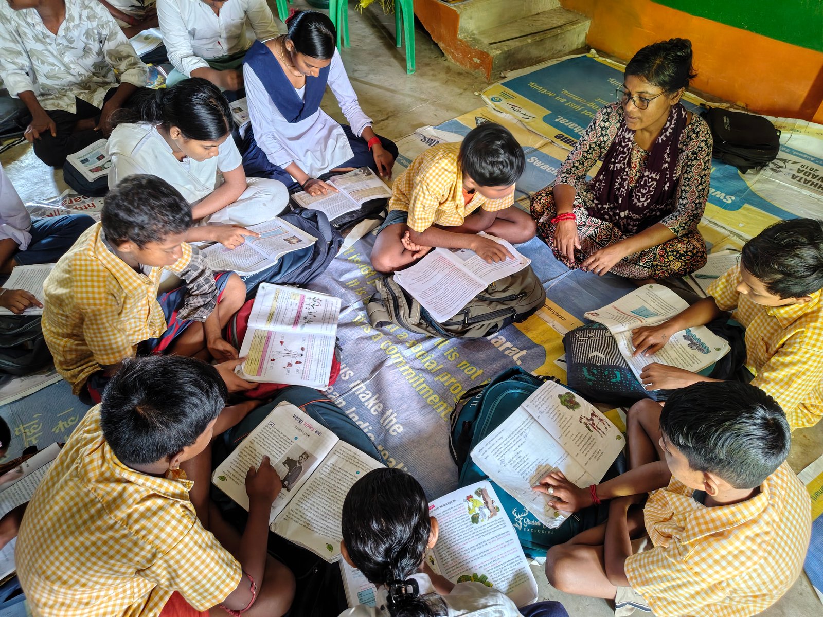 Students learning in a classroom